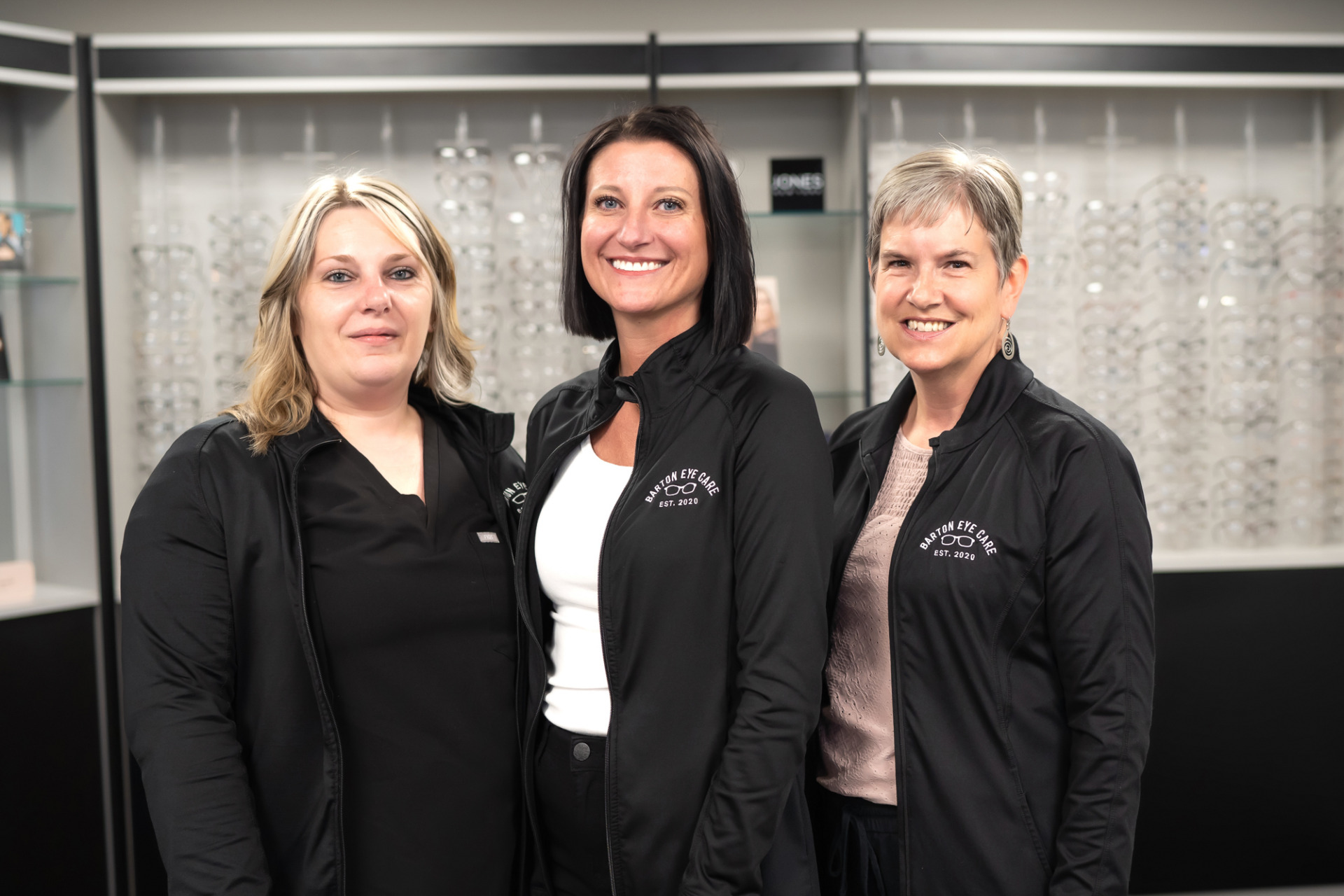 Kristin, Becky and Nancy standing in office